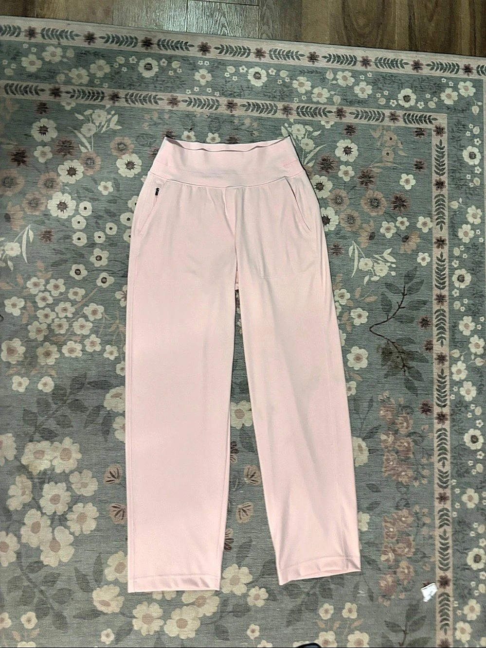 Athleta Pink high rise wide leg leggings/pants